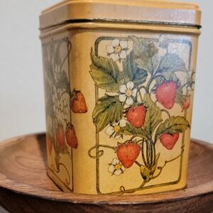Hallmark Vintage-Style Tea Tin with Strawberry Motif